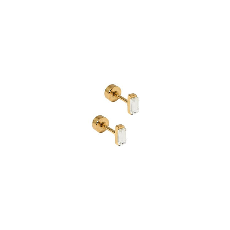 Screwback Stud Earrings - Micro Amber