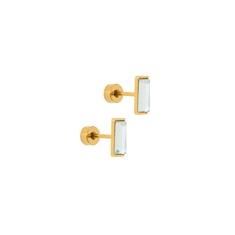 Screwback Stud Earrings - Amber