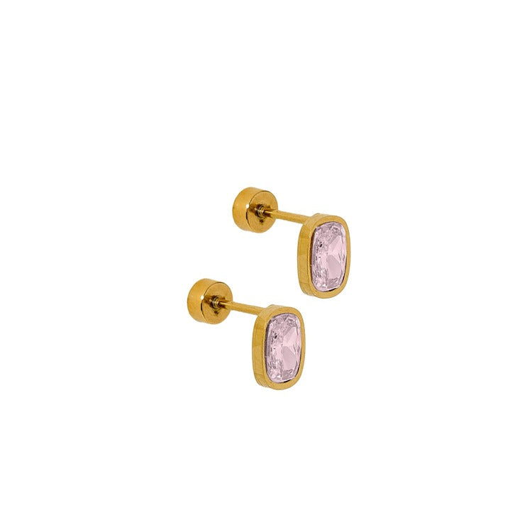 Screwback Stud Earrings - Kay Pink