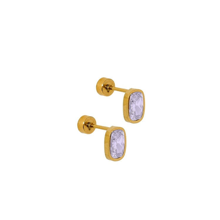 Screwback Stud Earrings - Kay Lavender