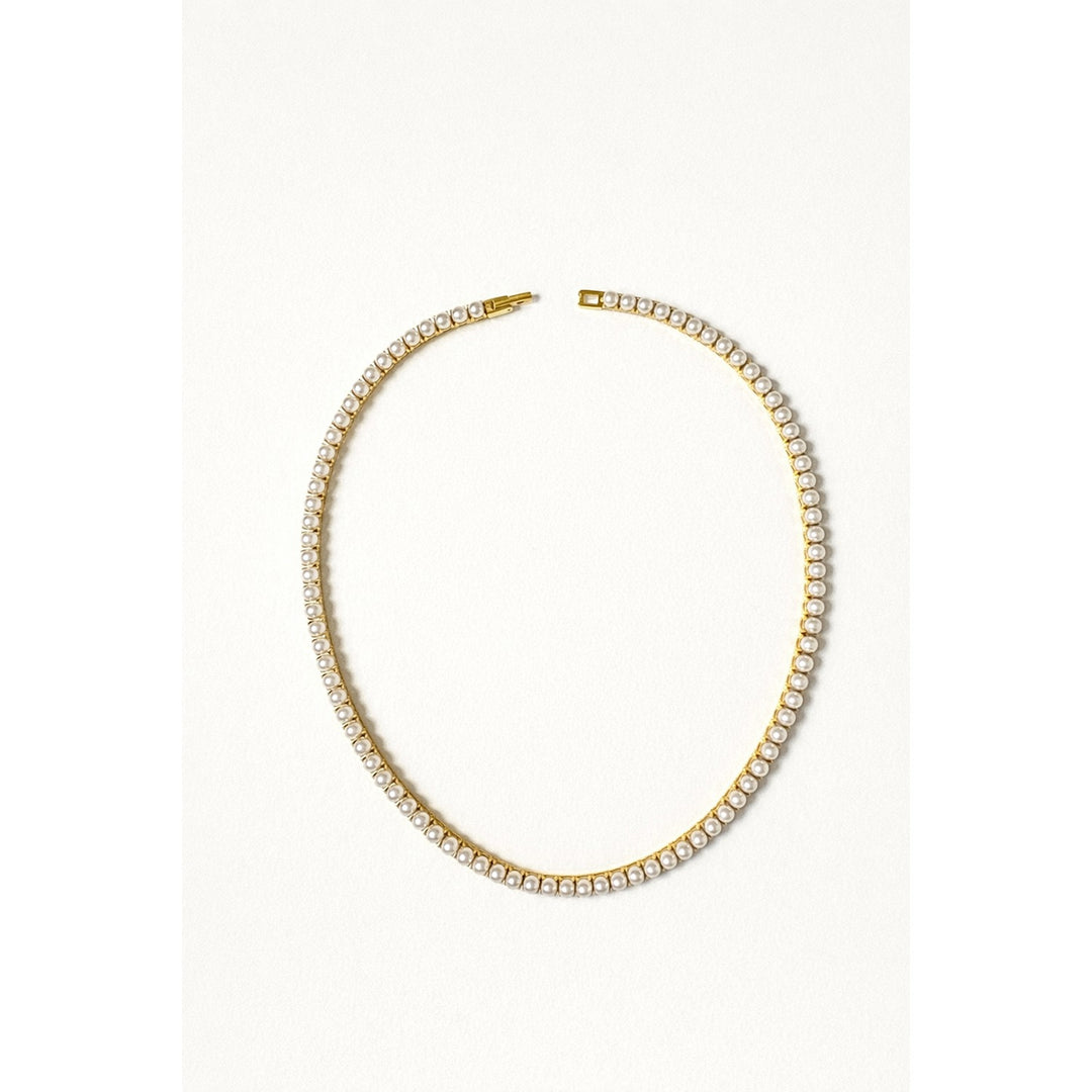 BLAIR NECKLACE 4mm - pearl - GOLD