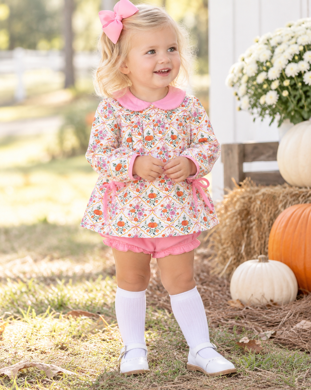 Mary Charlotte Pretty Pumpkin Bloomer Set