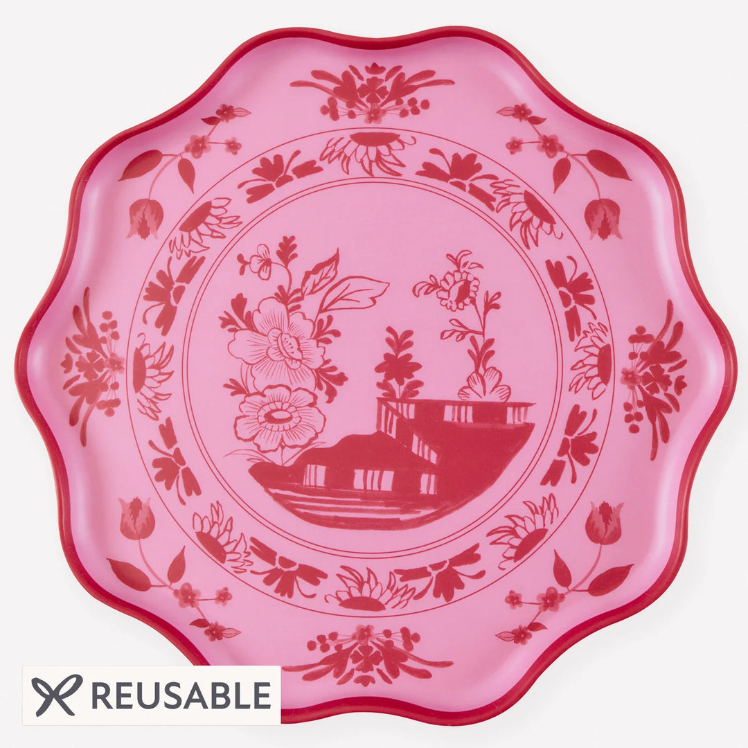 Pink Vintage Botanical Reusable Large Plates