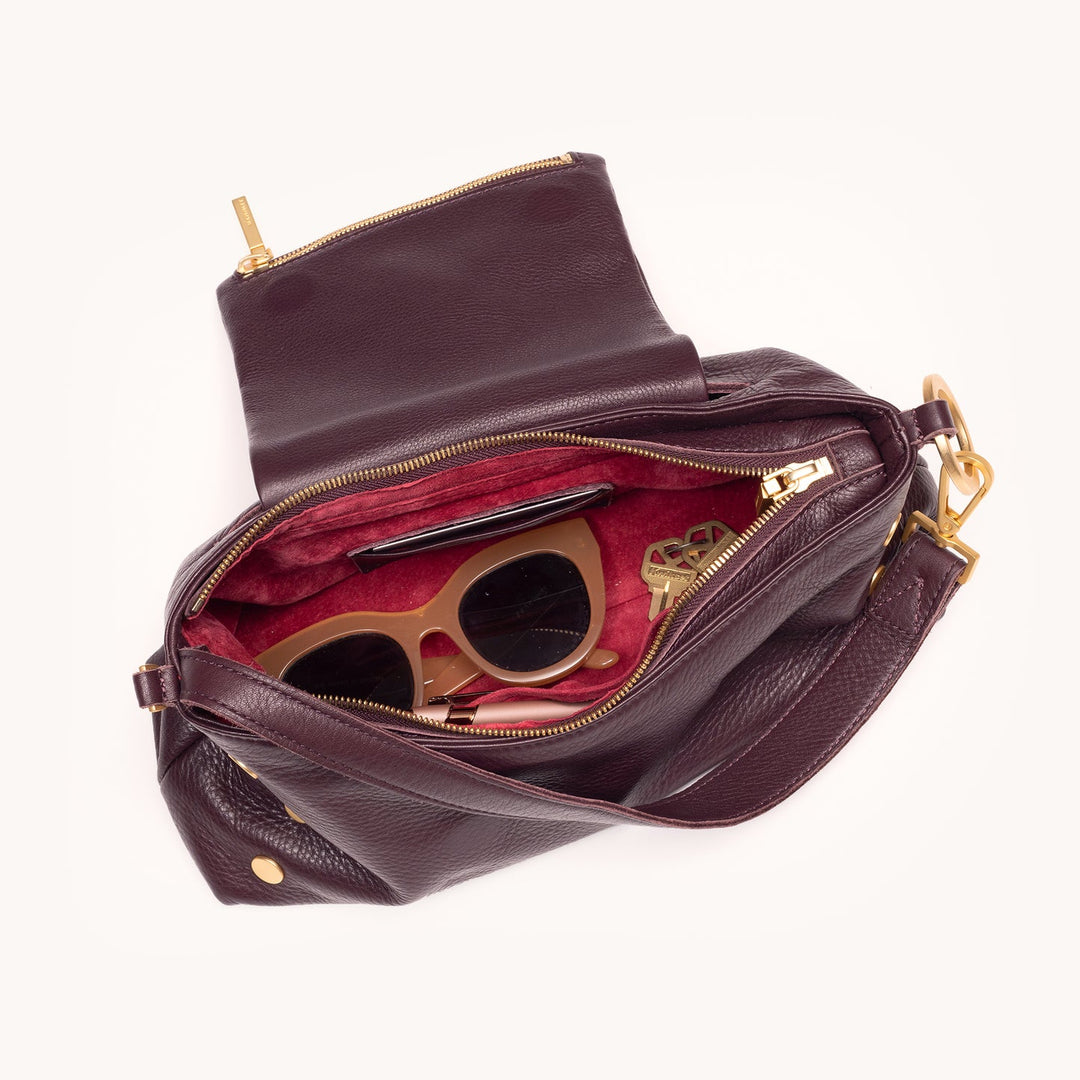 VIP Satchel-Cabernet Pebble