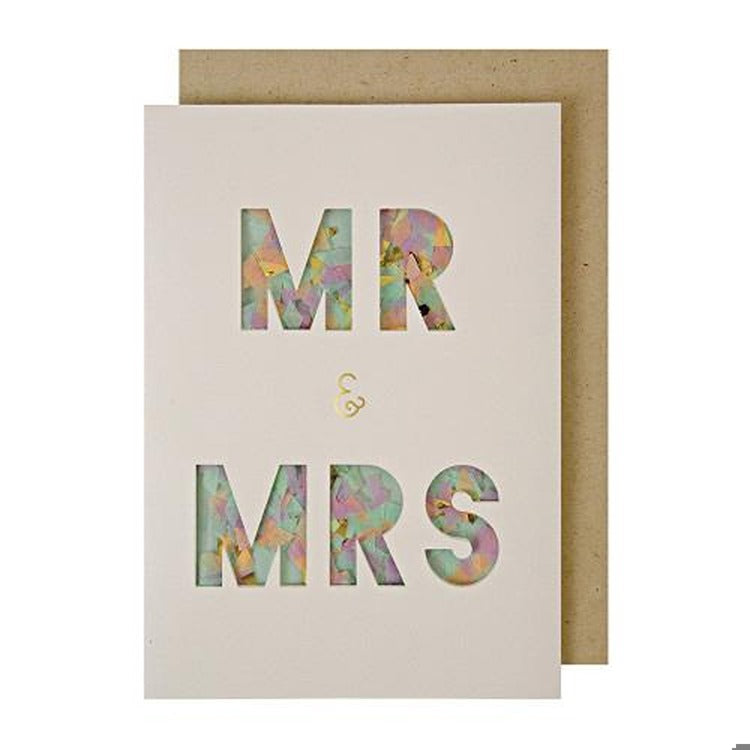 Mr & Mrs Confetti Shaker Wedding Card