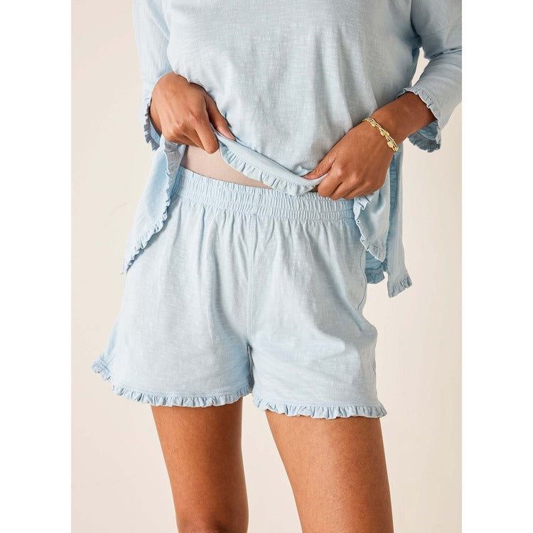 Traveler Ruffle Tee Short - Niagra Mist