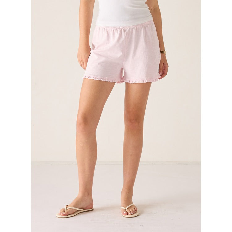 Traveler Ruffle Tee Short - Rose Quartz