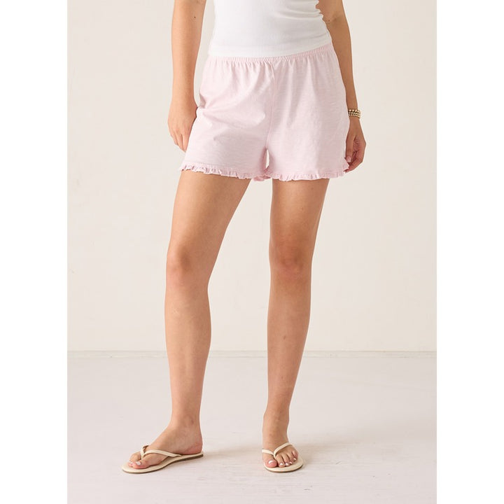 Traveler Ruffle Tee Short - Rose Quartz