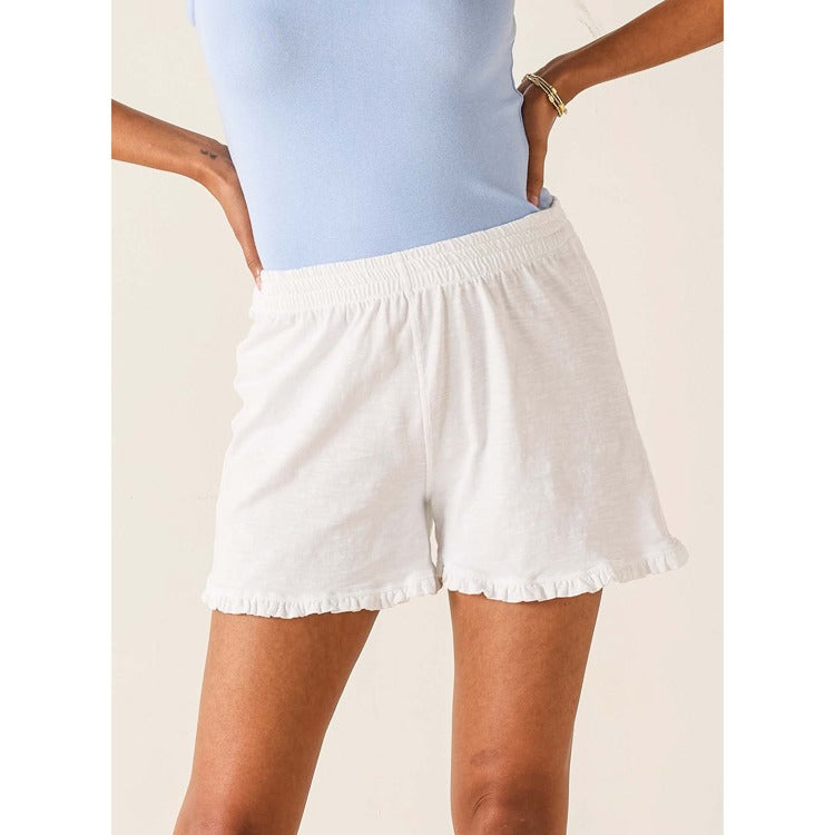 Traveler Ruffle Tee Short - White