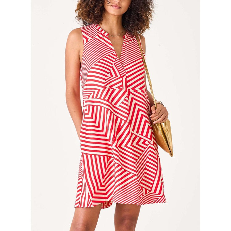 Compass Dress - Red Stripe