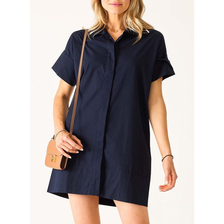 Wide Hem Shirt Dress - Maritime Navy