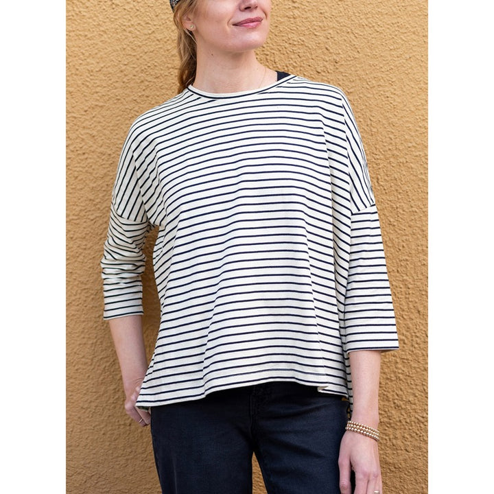 Catalina Slub Tee - Cream/Black