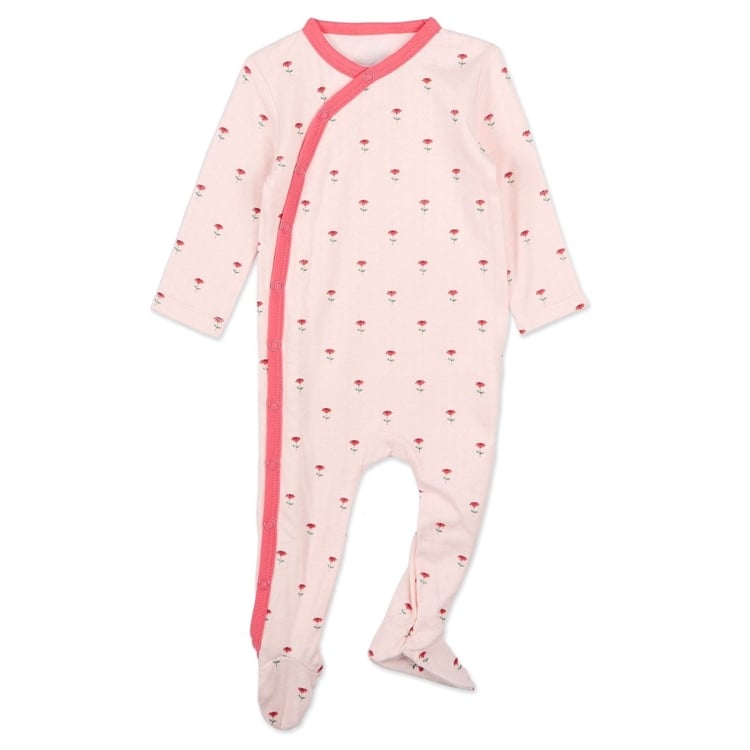 Plant Your Dreams And Grow Happy Pointelle Footie: Pink: 12M