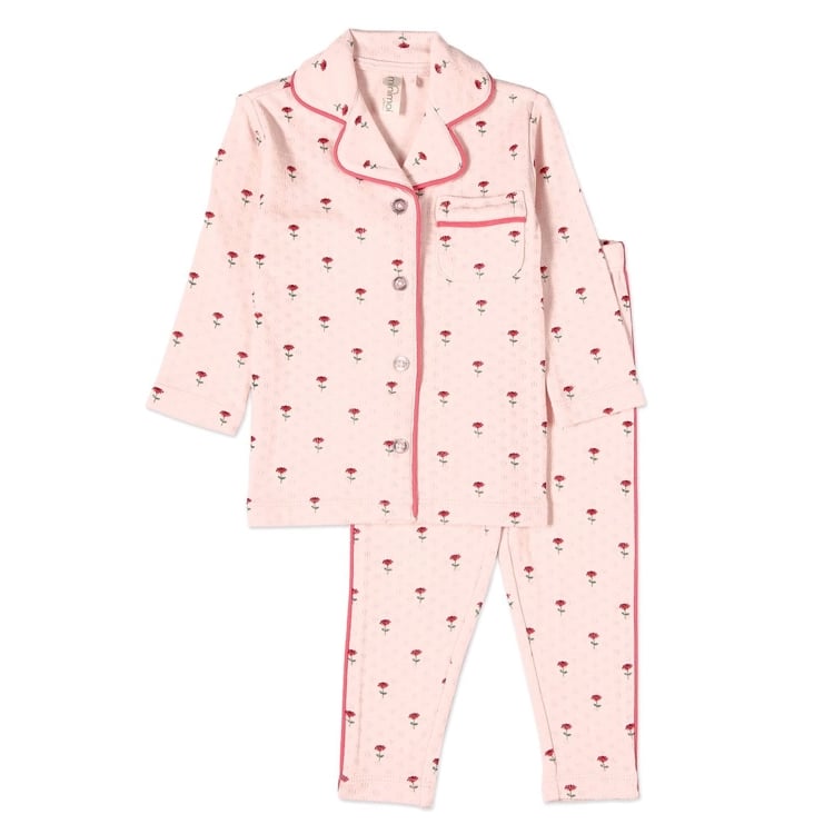 Plant Your Dreams & Grow Happy Pointelle 2 Pc Pajama Set: Pink: 2