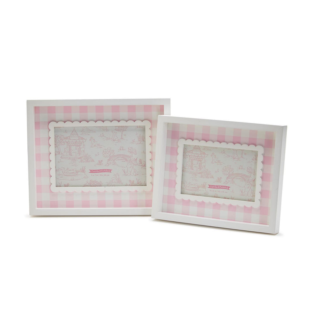 Cupcakes & Cartwheels pink gingham picture frame