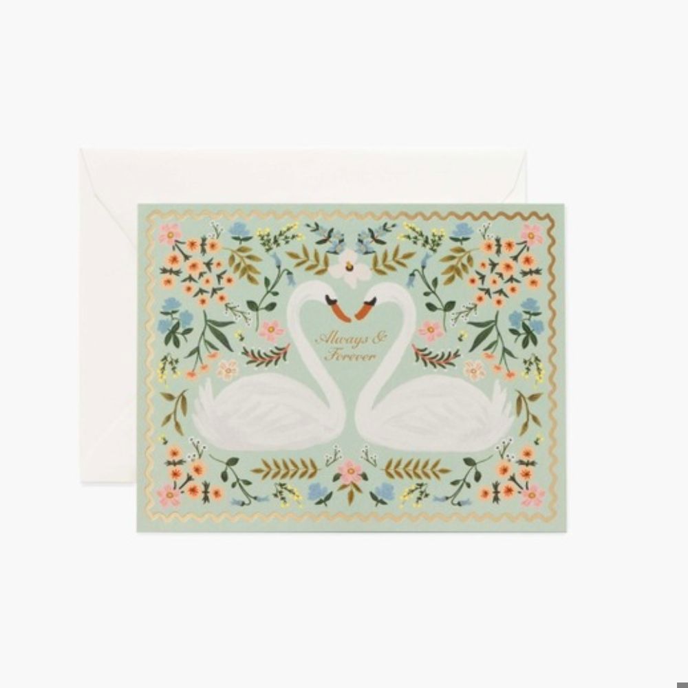 Always & Forever Swans Wedding Card