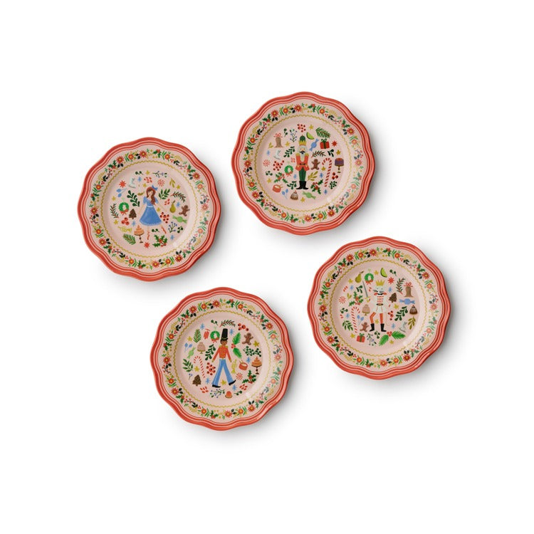 Holly Jolly Nutcracker Melamine Assorted Dessert Plates