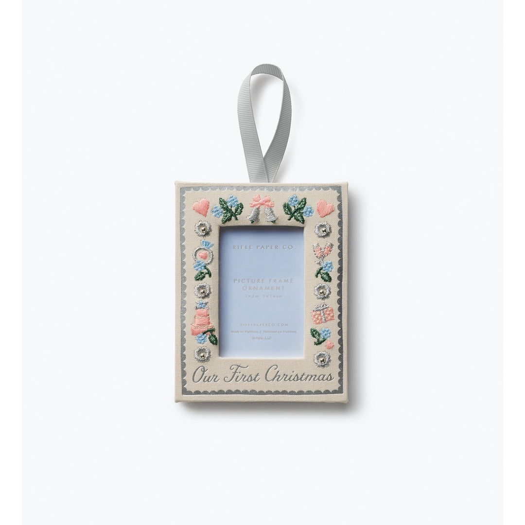 Our First Christmas Embroidered Frame Ornament