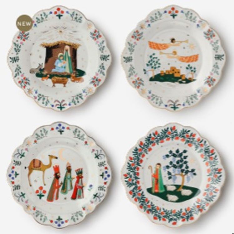 Nativity Porcelain Dessert Plate Set