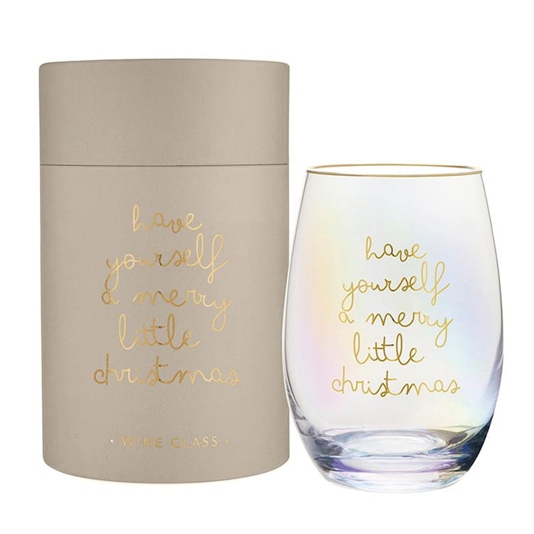 Stemless Wne Gls - Mry Lt Xmas
