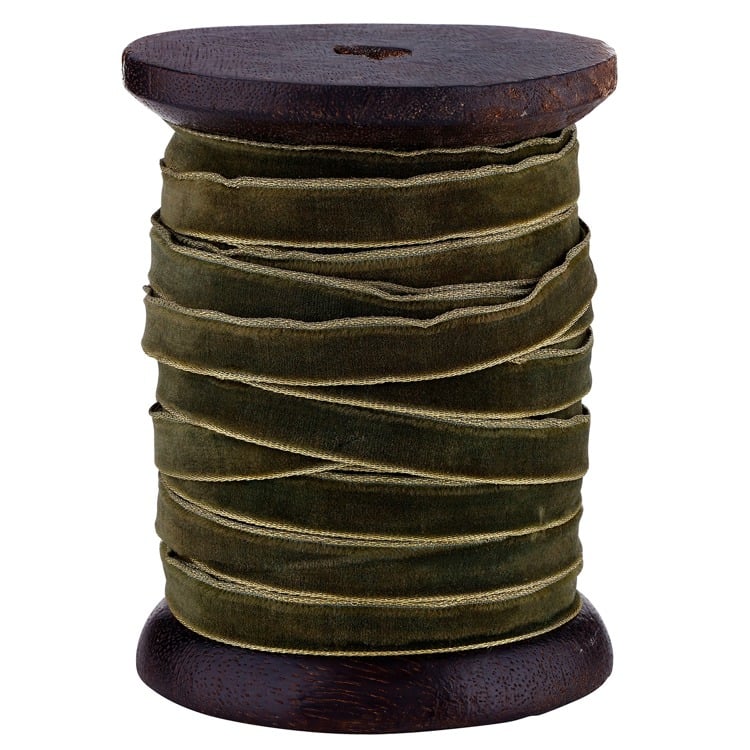 GoldEdgeVlvtRibbn-OliveGreen