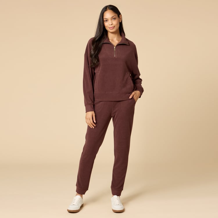 Vintage Velvet 1/4 Zip with Jogger Pant