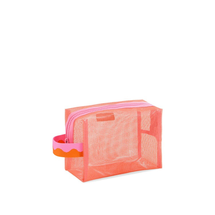 CAMDEN MESH ZIP POUCH,ORANGE
