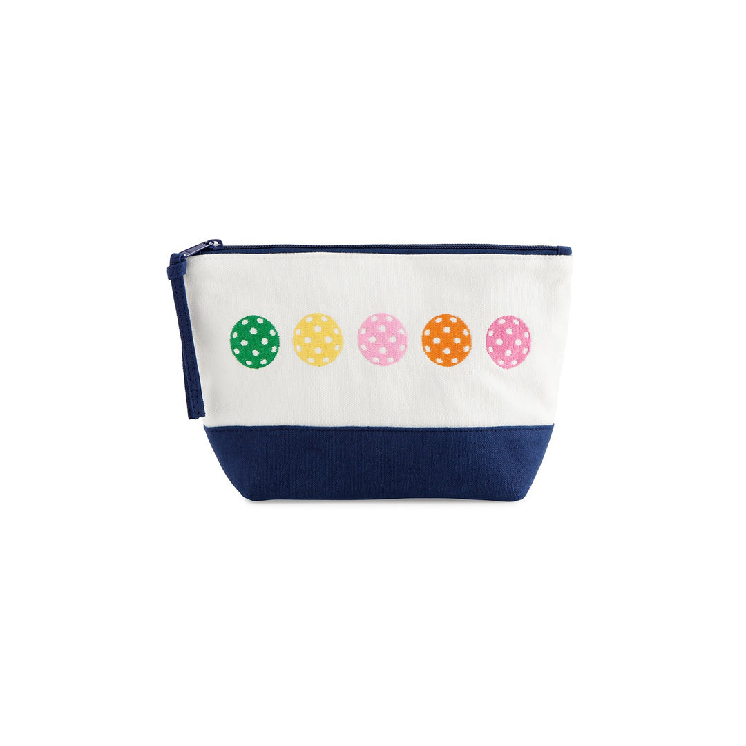 PICKLEBALLS ZIP POUCH, IVORY