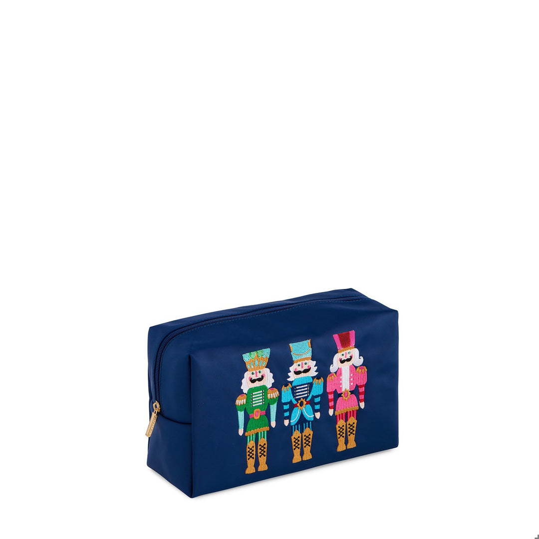 CARA NUTCRACKER ZIP POUCH, NAVY