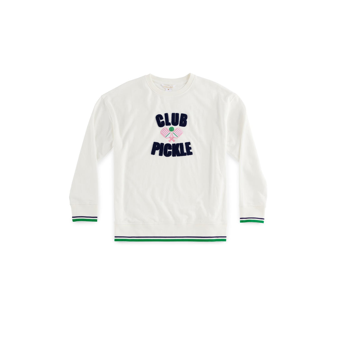 ASST SET/6 "CLUB PICKLE" SWEATSHIRTS, IVORY