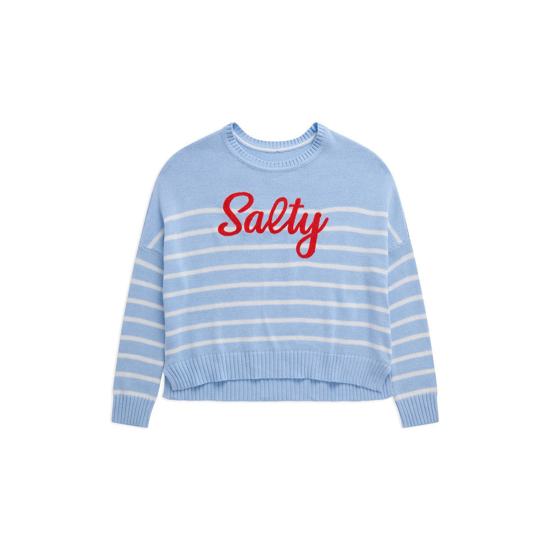 XL "SALTY" RELAXED FASHION FIT SWEATER,BLUE