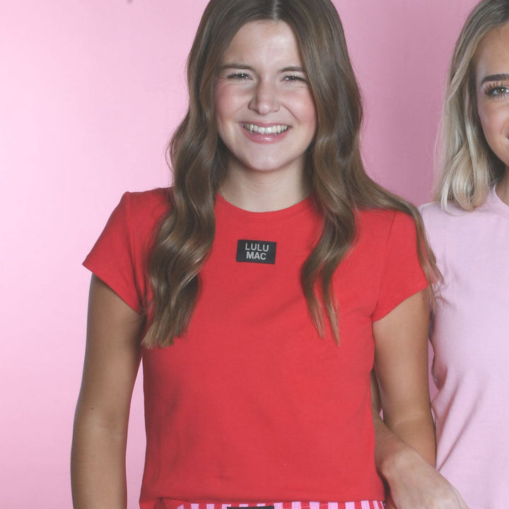 Lulu Mac Baby Doll Top SS Red