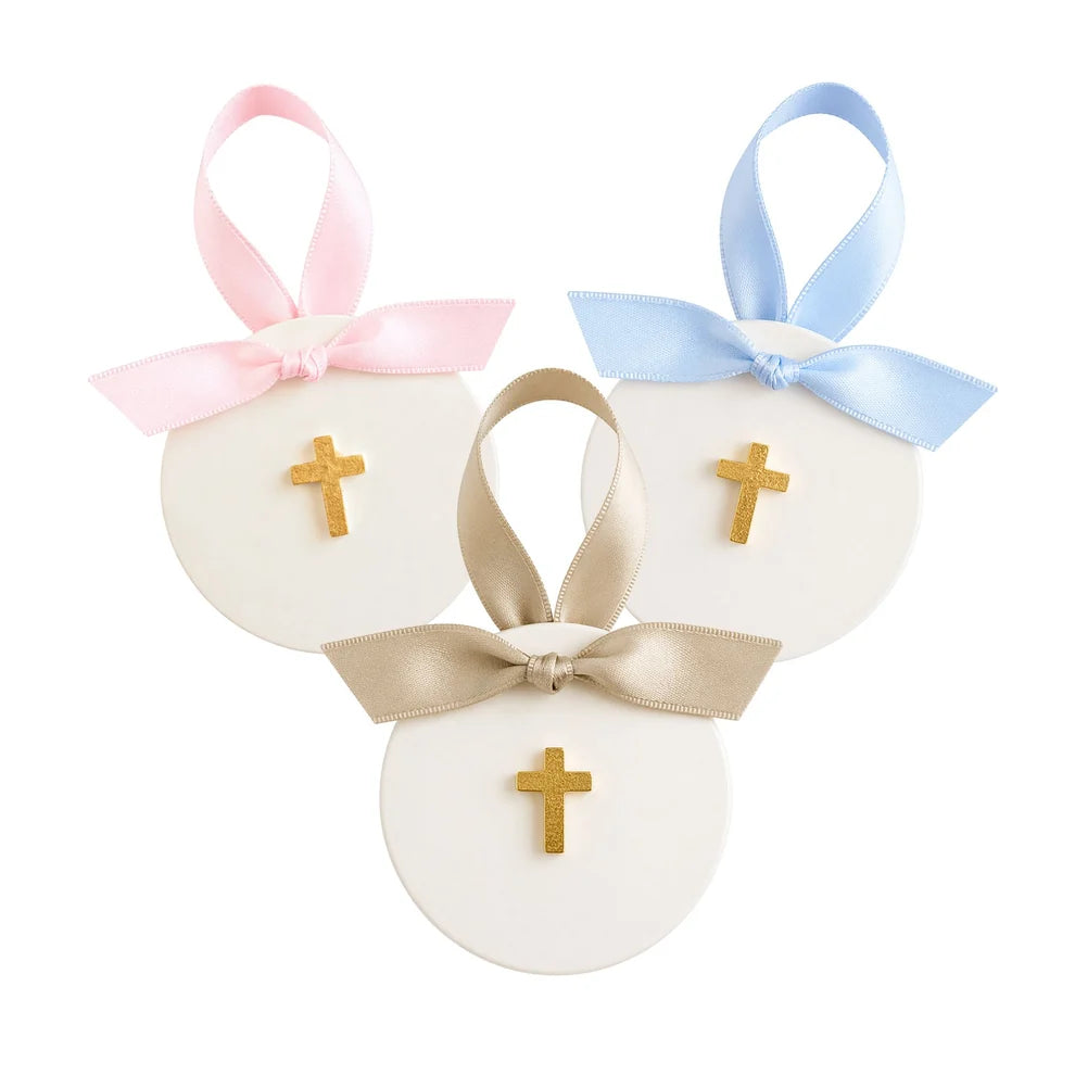 Tiny Cross Round Ornament
