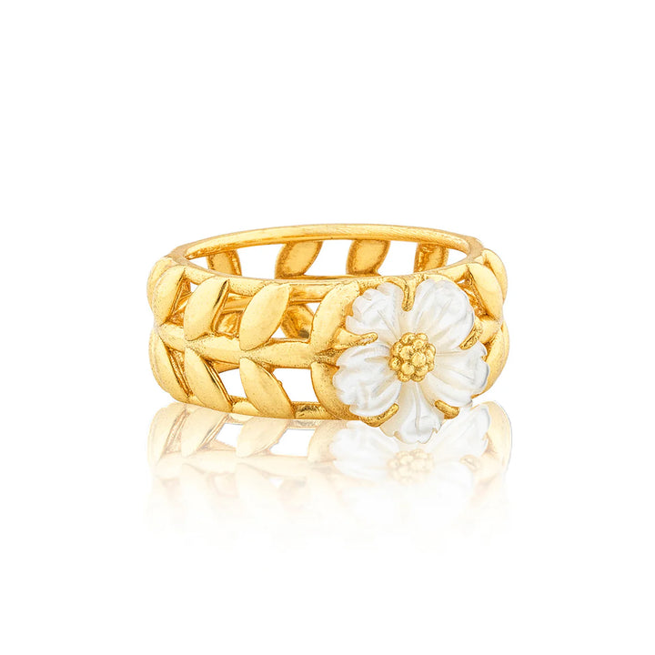 Villandry Fleur Vine Ring Size 9 - MOP