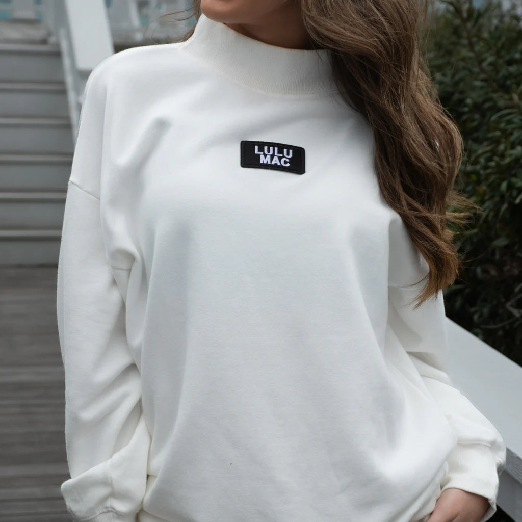 LONGSLEEVE TERRY CLOTH TOP-WHITE