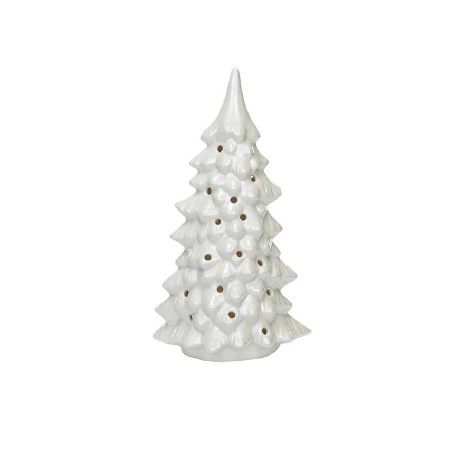 5-3/4"L x 4"W x 10-1/4"H Stoneware LED Tree