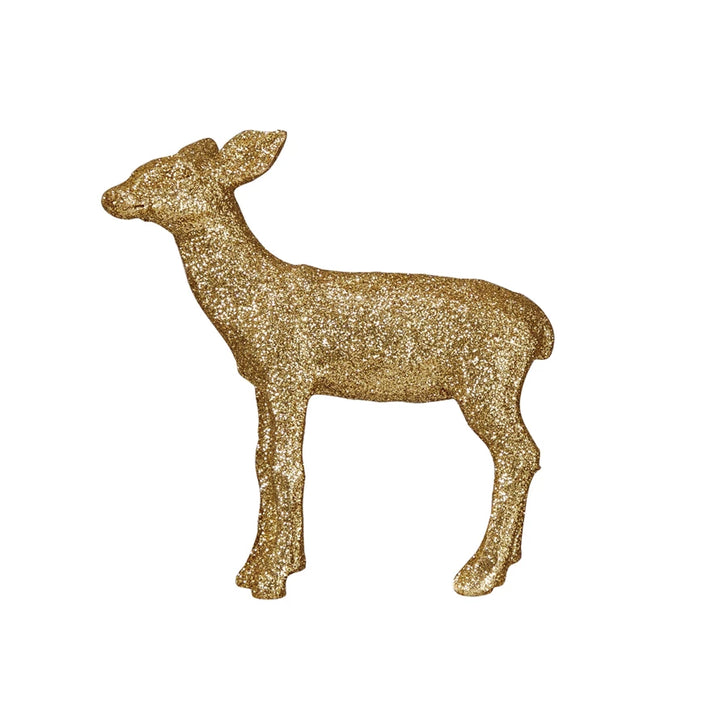 Resin Deer w/ Glitter, Gold Finish