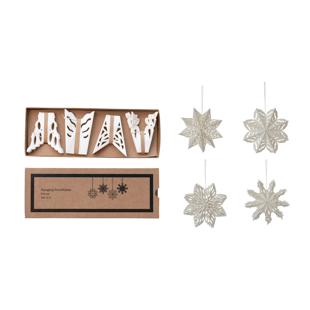 Handmade Recycled Paper Folding Snowflake Ornament