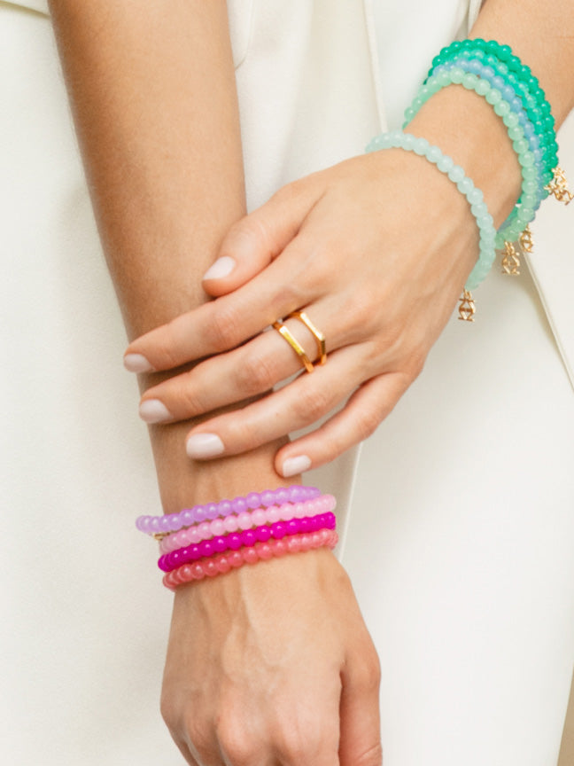 SMALL GLASS BEAD STRETCH BRACELET