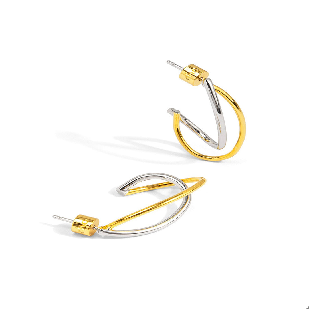 Two-Tone-Orbit-Hoop-Earring