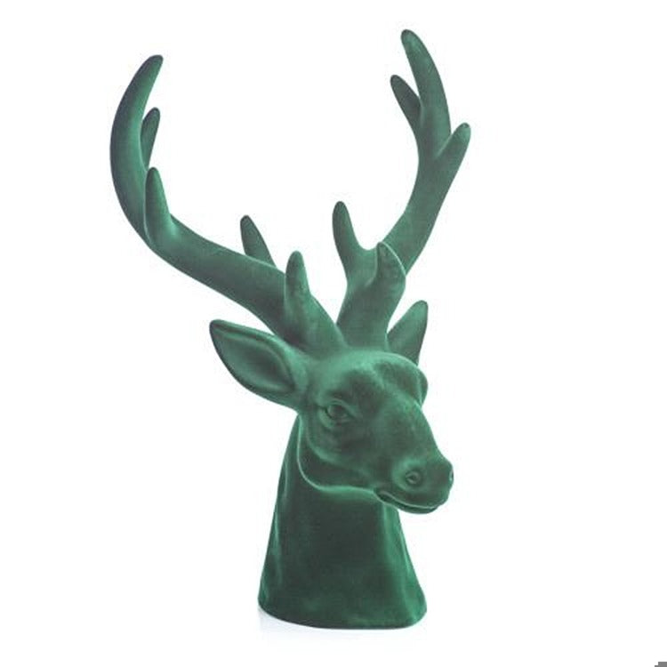 Flocked Green Stagg Head, Min.3