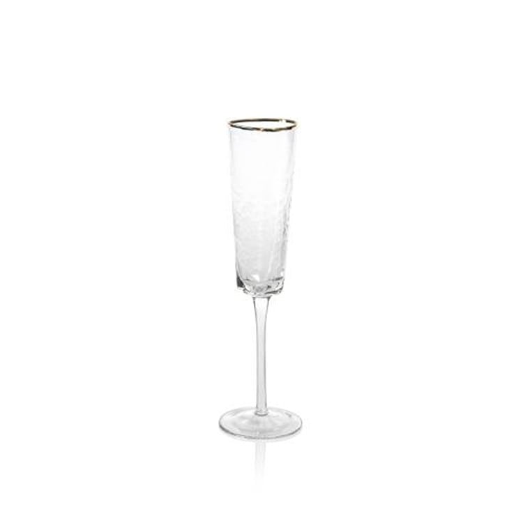 Aperitivo Triangular Champagne Flute, Clear w/ Gol