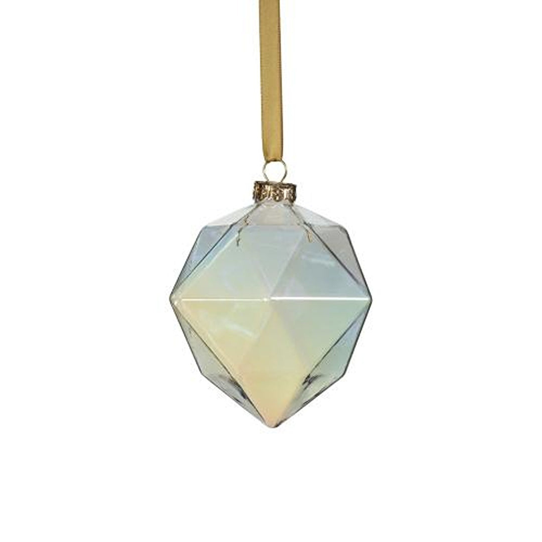 Faceted Glass Ornament A, Clear Luster