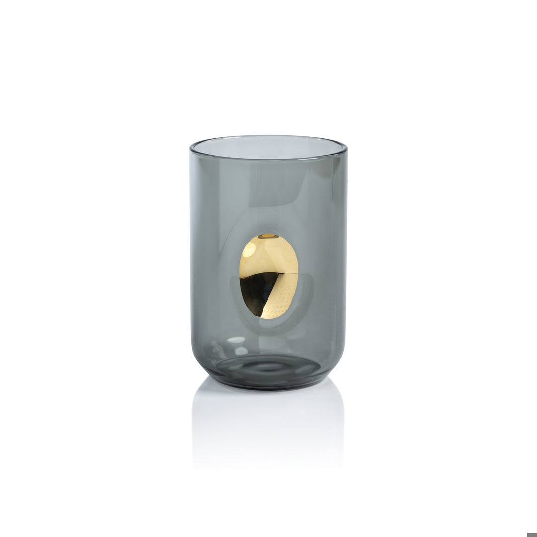 Aperitivo Tumbler w/Gold Accent- Ash Gray