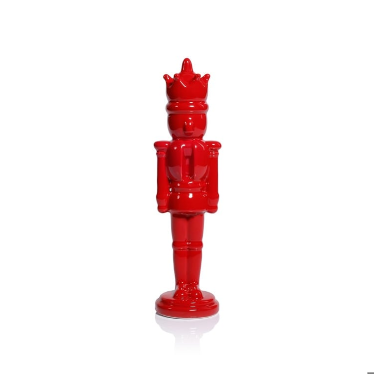 Ceramic Red Nutcracker, 11.5"
