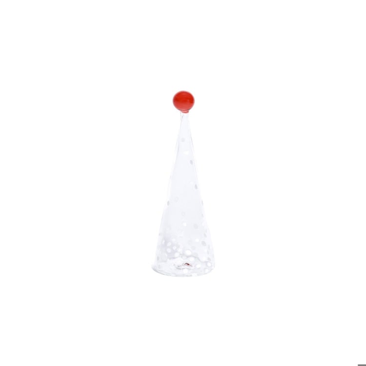 Glass Tree w/ White Dot Design, 6"
