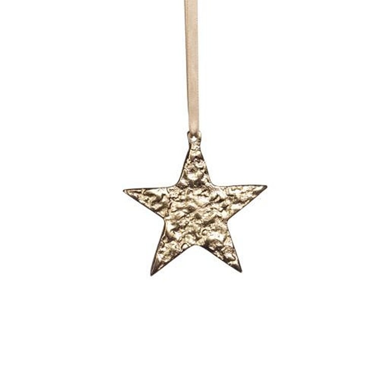 Raw Aluminum Star Ornament - Gold / SM, Min.12