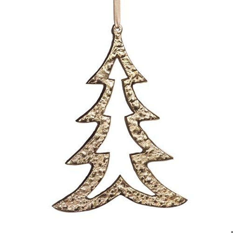 Raw Aluminum Tree Ornament - Gold, Min.12