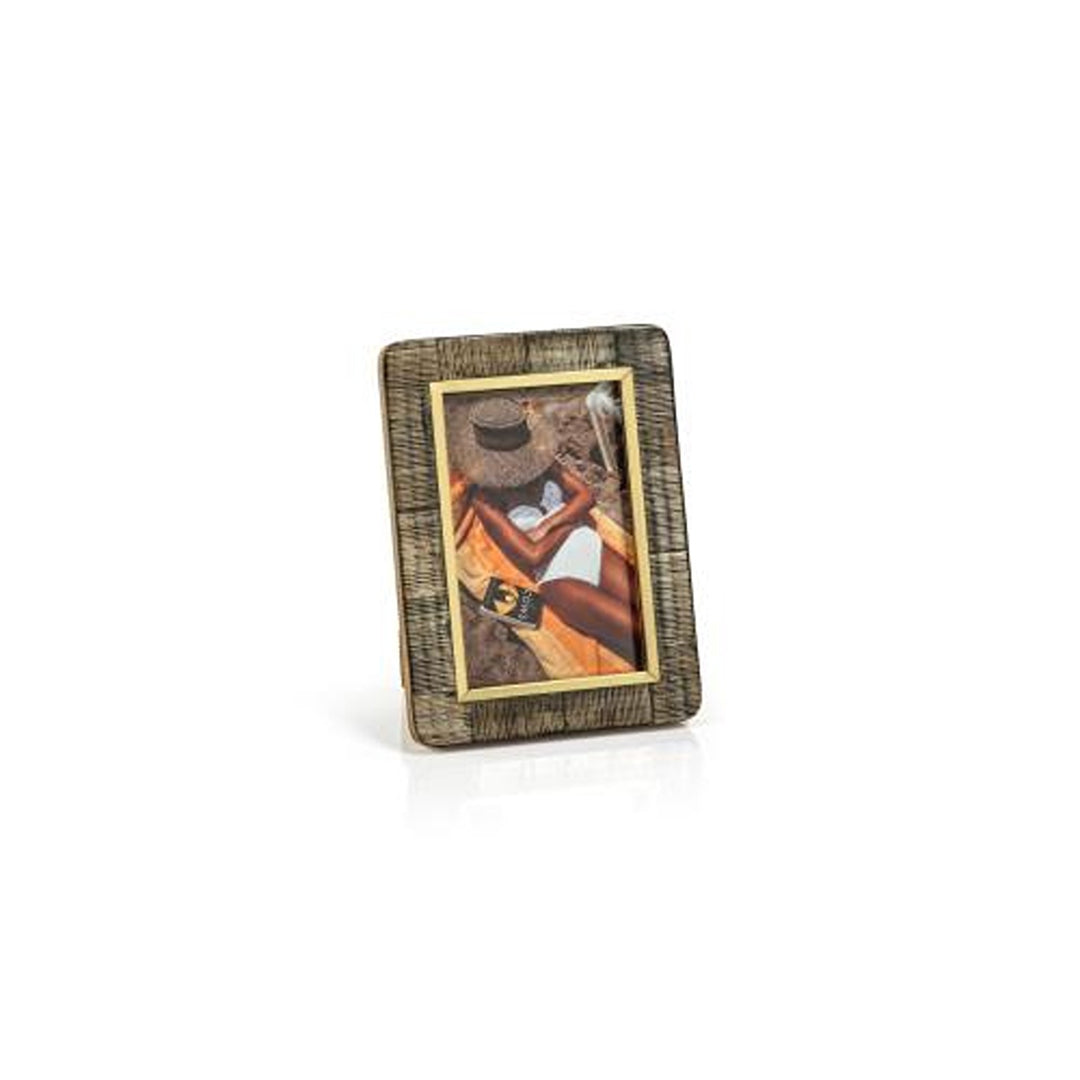 Shagrin Horn Inlaid Photo Frame- 4x6, Min.4