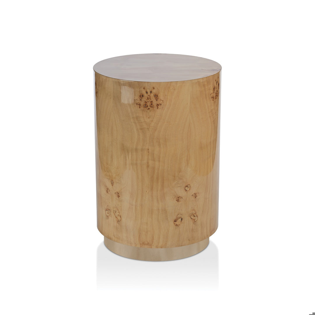 Leela Burl Wood Veneer Stool / Table 14" x 18.5"
